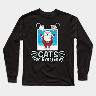 Cat Lover Christmas Mom Cat Dad Cats For Everyday Santa Xmas Long Sleeve T-Shirt